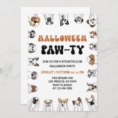 犬のハローウィンパーティ招待状犬の衣装パレード 招待状 (正面/裏面)