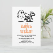 犬のハローウィンパーティ招待状犬の衣装パーティー 招待状 (スタンド正面)