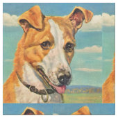 犬のハンサムな犬のプリント ファブリック (クローズアップ)