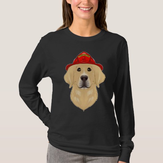 犬のハンドラーI消防士の犬I消防士ラブラド Tシャツ (正面)