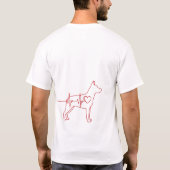 犬のハートのラインのマークのシャツ Tシャツ (裏面)