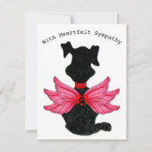 犬のハートフェルト悔やみや弔慰フラットカードの紛失 (正面)