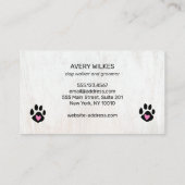 犬のハートポーペット座ってグルーミングサービス 名刺 (裏面)