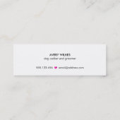 犬のハートポーペット座ってグルーミング スキニー名刺 (裏面)