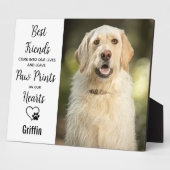 犬のハート写真ペット記念写真に手のプリント フォトプラーク (側面)