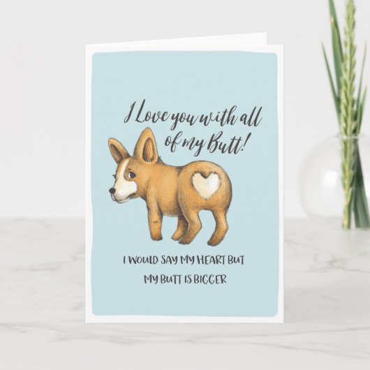 犬のハート – 私のお尻おもしろいヴァレンティーンズカード –  シーズンカード (正面)