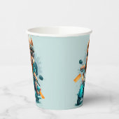 犬のバイクもしくは自転車に乗る人クール、かわいいヨークシャーのテリア犬のドライバ 紙コップ (左)