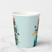 犬のバイクもしくは自転車に乗る人クール、かわいいヨークシャーのテリア犬のドライバ 紙コップ (右)