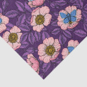 犬のバラとピンクと紫の蝶 薄葉紙 (詳細)