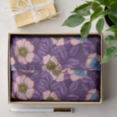 犬のバラとピンクと紫の蝶 薄葉紙 (ギフト)