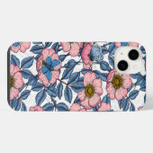 犬のバラと蝶々 iPhoneケース (裏面横)