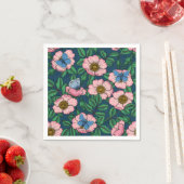 犬のバラと蝶 スタンダードカクテルナプキン (インサイチュ)