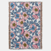 犬のバラと蝶 スローブランケット (正面縦)