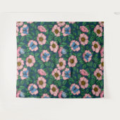 犬のバラと蝶 タペストリー (正面(横))