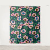 犬のバラと蝶 タペストリー (正面)