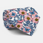 犬のバラと蝶 ネクタイ (ロール)