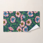 犬のバラと蝶 バスタオルセット (ハンドタオル)