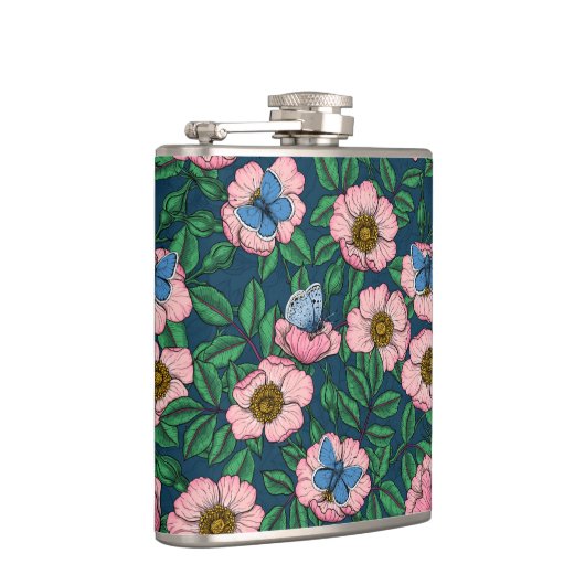 犬のバラと蝶 フラスク (右)