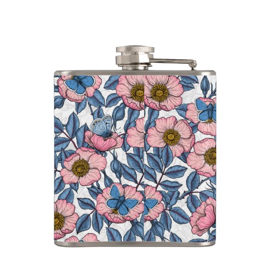 犬のバラと蝶 フラスク (裏面)