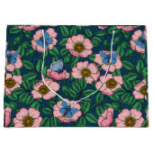 犬のバラと蝶 ラージペーパーバッグ (正面)