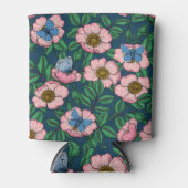 犬のバラと蝶 缶クーラー (正面)