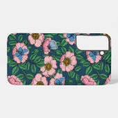 犬のバラと蝶 SAMSUNG GALAXYケース (裏面横)