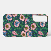 犬のバラと蝶 SAMSUNG GALAXYケース (裏面横)