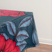 犬のバラと青と赤の蝶 テーブルクロス (インサイチュ)