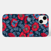 犬のバラと青と赤の蝶 Case-Mate iPhoneケース (裏面 (横))