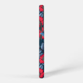 犬のバラと青と赤の蝶 SAMSUNG GALAXYケース (右側面)