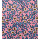 犬のバラパターン シャワーカーテン (正面)