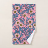 犬のバラパターン バスタオルセット (ハンドタオル)