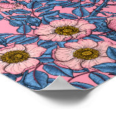 犬のバラパターン ポスター (角)