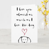 犬のバレンタインデーカード カード (黄色い花)