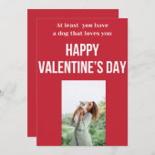 犬のバレンタインデーカード 面白いギフト ホリデーカード (正面/裏面)