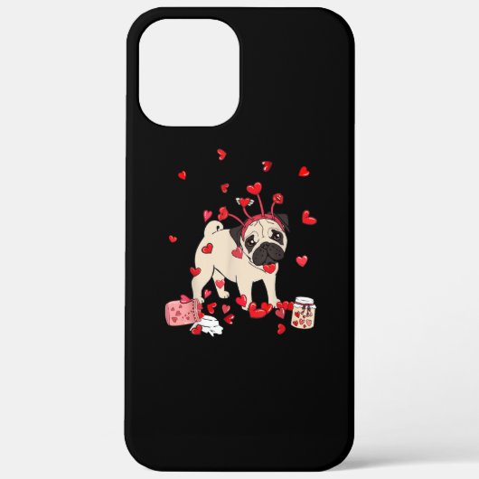 犬のバレンタインデー |かわいいパグバレンタインデー Case-Mate iPhoneケース (裏面)