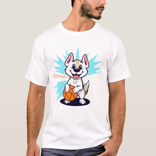 犬のバ遊スケット Tシャツ (正面)