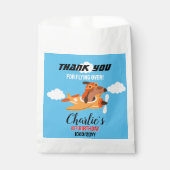 犬のパイロット飛んでいる飛行機、かわいい誕生日ありがとう フェイバーバッグ (正面)