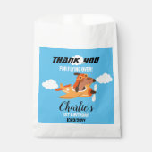 犬のパイロット飛んでいる飛行機、かわいい誕生日ありがとう フェイバーバッグ (正面)