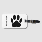 犬のパウパーソナライズされたプリント名 ラゲッジタグ (正面横)