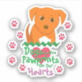 犬のパウ離れププリント シール (正面)