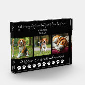 犬のパウ・プリント&思カスタムい出の記念碑 – フォトブロック (左)