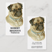 犬のパグヴィンテージ 名刺 (正面/裏面)