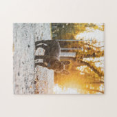 犬のパズル動物の写真かわいい悲しい子犬の子犬の写真 ジグソーパズル (横)