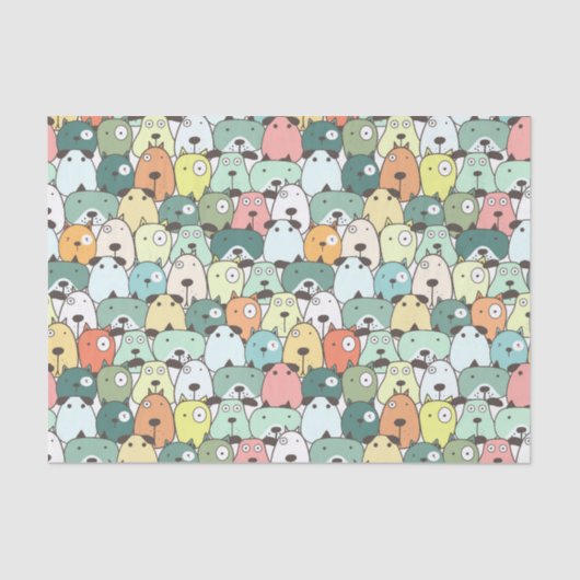 犬のパタカラフルーンの切り離し紙 薄葉紙 (正面)