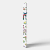 犬のパターンとヴィンテージ水色の花モノグラム Case-Mate iPhoneケース (裏面 / 右)