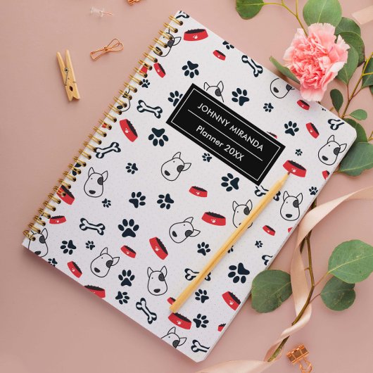 犬のパターン年と名前（白） プランナー手帳