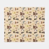 犬のパターン。 フリースブランケット (正面(横))