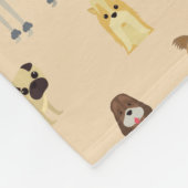 犬のパターン。 フリースブランケット (角)