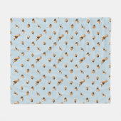 犬のパターン フリースブランケット (正面(横))